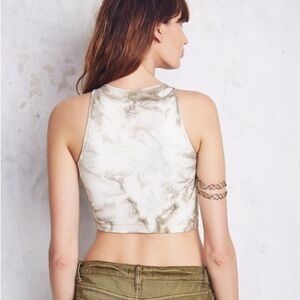 Intimately Free People High Neck Layering Crop Top Green Tie-Dye M/L